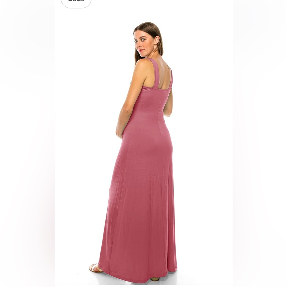 Beachcoco Women’s Maternity Maxi Dress – V Neck Sleeveless - Picture 5 of 6